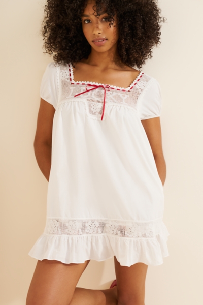 ワンピース herlipto Embroidery Poplin Mini Dress Lucky Poplin Mini Dress | Nuuly