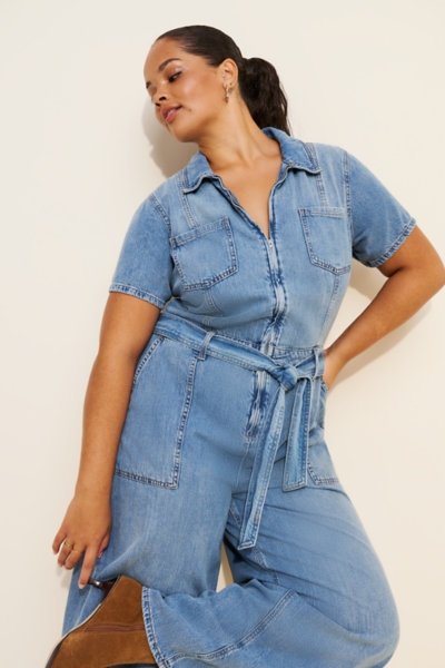 Fit For Success Lite Linen Denim Jumpsuit | Nuuly