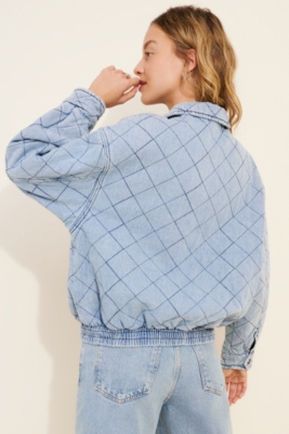 Kenny Quilted Denim Bomber Jacket Nuuly