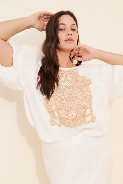 Crafty Linen Blend Puff-Sleeve Top | Nuuly