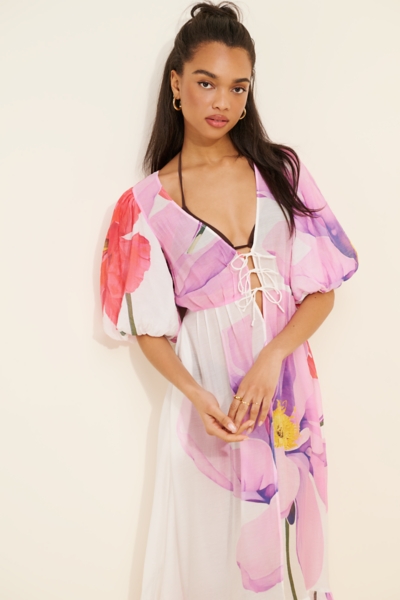 chinese dress ladies Keep It Up Fuchsia Pink Puff Sleeve Maxi Dress – Shop the Mint