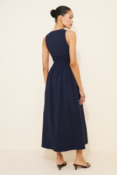 white christmas dresses Veronica Beard Ellers Midi Shirtdress Dress | Navy main image 0
