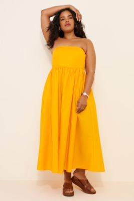 Poplin Fit And Flare Maxi Dress