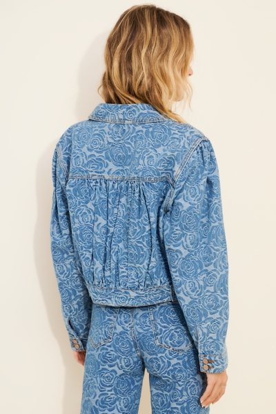 Jacquard Rose Denim Jacket | Nuuly