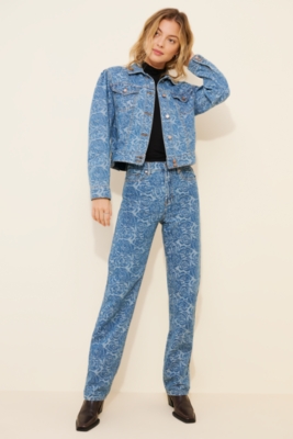 Jacquard Rose Denim Jacket | Nuuly