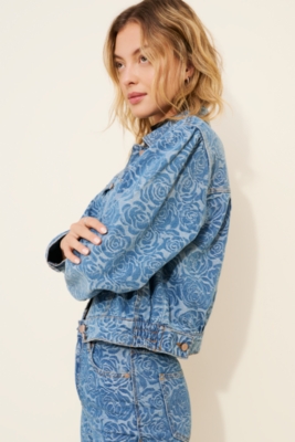 Jacquard Rose Denim Jacket | Nuuly