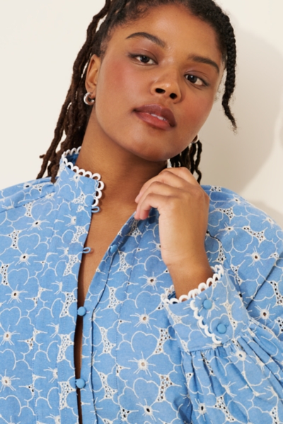 Portofino Chambray Eyelet Top | Nuuly