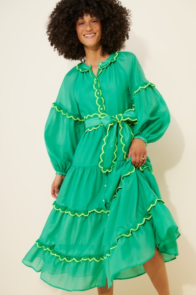 silence and noise green dress Soleil