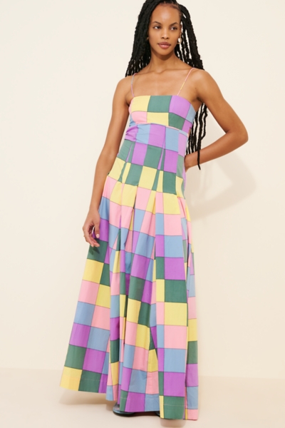 chinese dress ladies Vintage Print Spaghetti Strap Maxi Dress