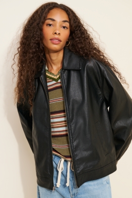 Men's Vegan Leather Zip Jacket | Nuuly