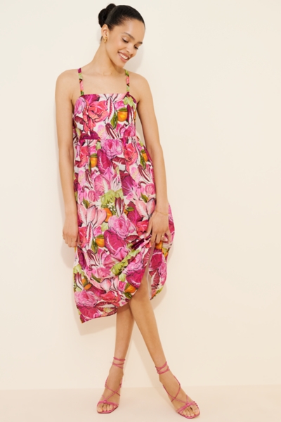 Rebecca Silk Blend Midi Dress | Nuuly