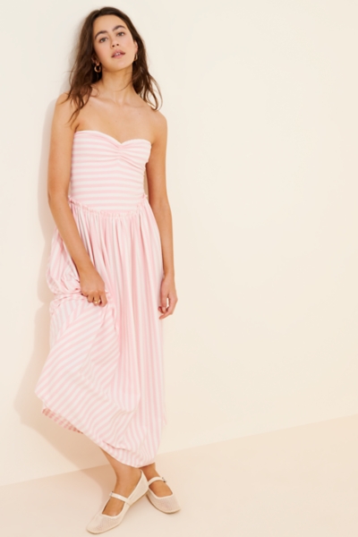 midi dress with cinched waist Chic Bohemian Lace Patchwork Midi Dress with Cinched Waist for Women