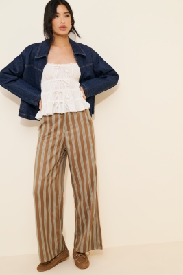 Stripe High-Rise Wide-Leg Pants | Nuuly