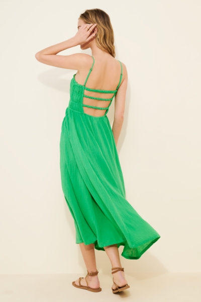 Drop Waist Smocked Midi Dress | Nuuly