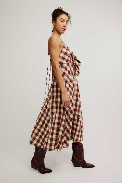 knee length dresses for ladies Free People Via Midi Dress  The Cadillac Cowgirl