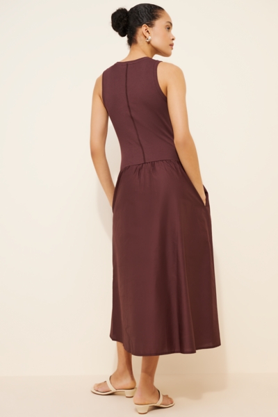 green emerald velvet dress Brown Polka Dot Drop Waist Midi Dress main image 0