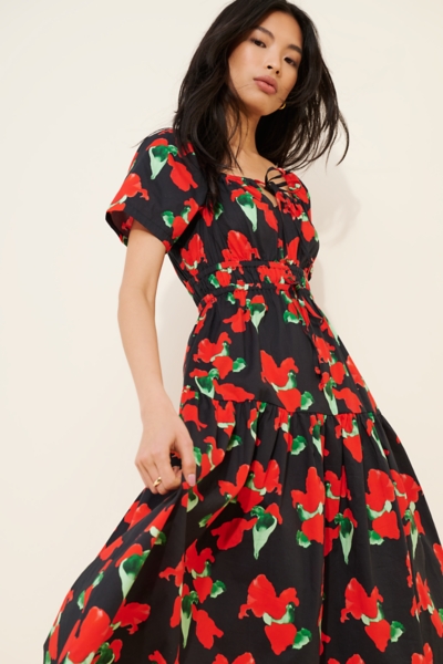 knee length dresses for ladies Sailor Collar Midi Dress