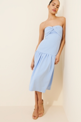 ♡ Notting Hill Belted Dress M Mesh Printed Bandeau Midi Dress | Nuuly