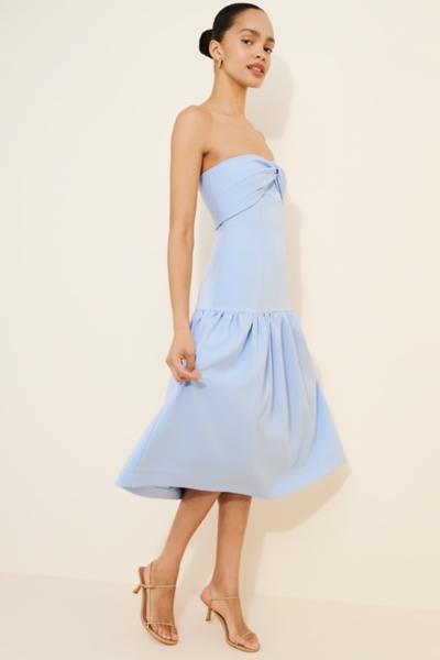 sachin and babi light blue dress Nobody's Child Soraya Dotted Square Neck Sleeveless Drop Waist Midi Dress main image 0