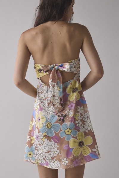 knee length dresses for ladies Windsor Lorelai Beaded Floral Strapless Mini Dress in Pink | Size: Xs main image 1