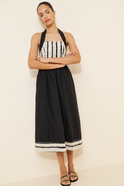 knee length dresses for ladies Adelyn Rae Blair Flower Tie Straps Lace Midi Dress – TandyWear main image 1