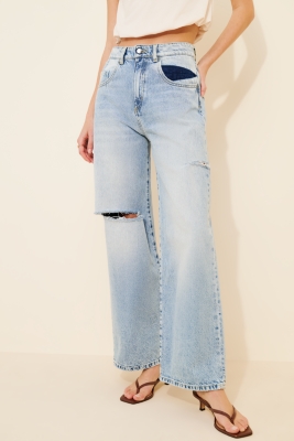 Poppy Wide-leg Ripped Jeans | Nuuly