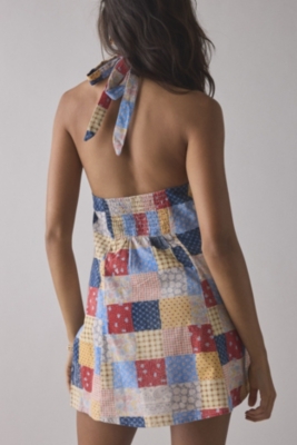 Charlotte Printed Halter Mini Dress