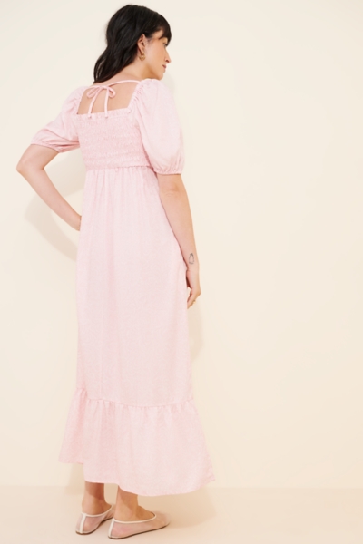 knee length dresses for ladies AMEILIA ELBOW SLEEVE MIDI DRESS, MULTI HOT ON THE VINE ENGINEERED WOVEN  DRESS