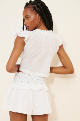 Birdie Bow Smocked Shorts