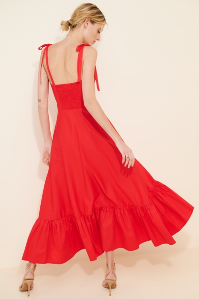 strapless open back dress Baltic Born Womens Summerlin Lace Top Maxi Dress | Rust main image 1