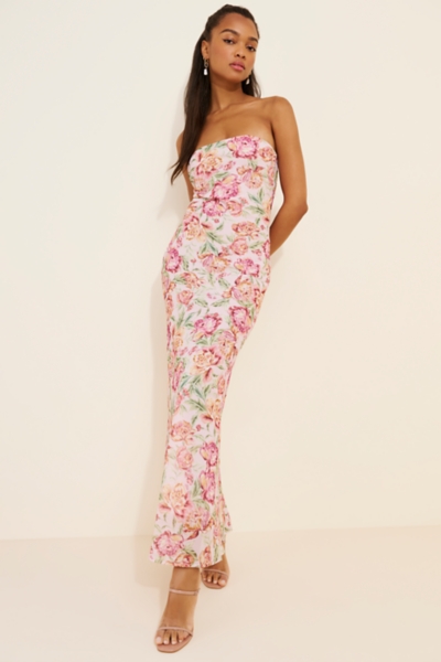 labelle strapless drop waist pink floral maxi dress Petal and Pup Women's Bloom Strapless Maxi Dress main image 0
