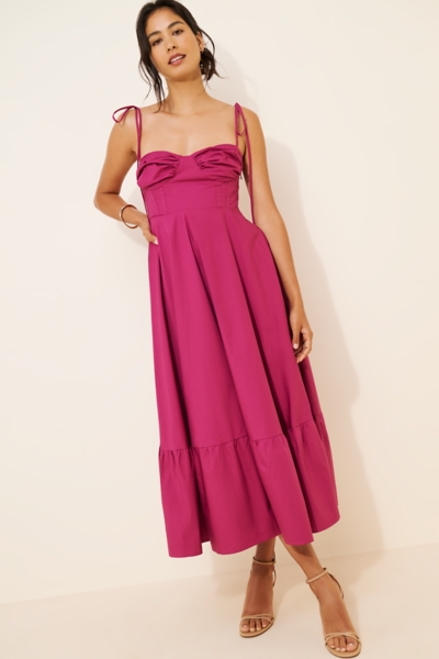 strapless open back dress Cotton Candy Maxi Dress with Pockets main image 0