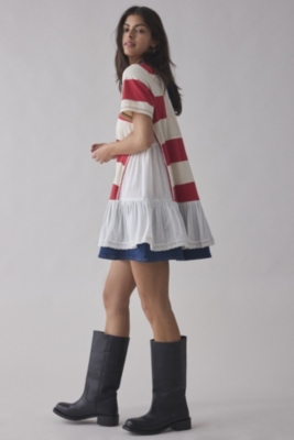 Busy Polo Tiered Shift Mini Dress Nuuly