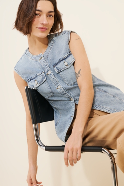Longline Denim Vest | Nuuly