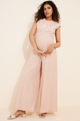 Maternity Martha Embroidered Jumpsuit | Nuuly Monthly Subscription