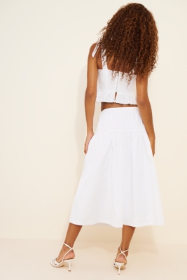 Full Wide Waist Midi Skirt