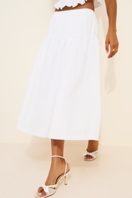 Full Wide Waist Midi Skirt