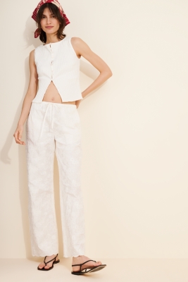 Eyelet Straight Leg Pant | Nuuly