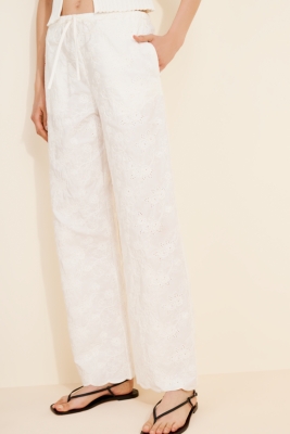Eyelet Straight Leg Pant