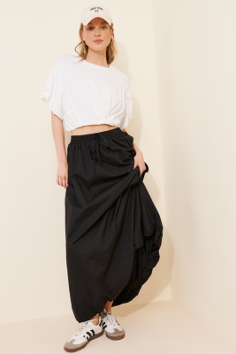 ★GANISONG★ Bubble Skirt_black GANNI Crinkled Taffeta Check Mini Bubble Skirt (Black) – CNCPTS