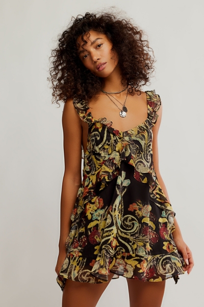 velvet burnout dress midi dress long sleeves Raven Velvet Burnout Dress Navy / XS by Hale Bob | Exclusive Designer Clothing