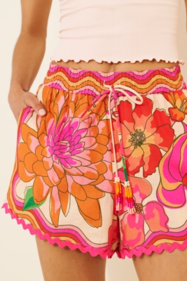 【送料込み】FARM rio_Spring Affair Beige Shorts Beige Spring Affair LENZING™ ECOVERO™ Euroflax™ Shorts