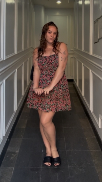 Taking Sides Sheer Printed Mini Dress | Nuuly