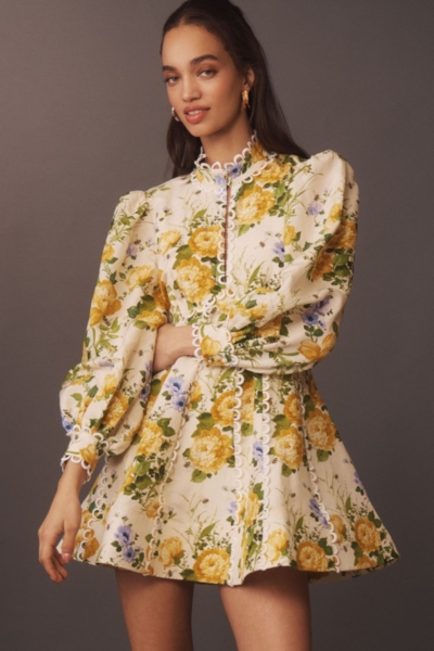 Kali Long Sleeve Linen Fit & Flare Dress | Nuuly