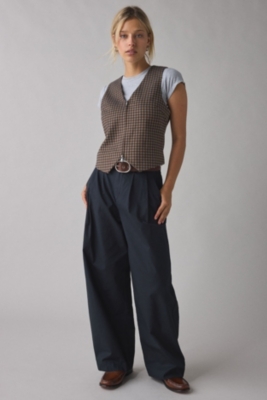 Adrian Zip-Front Twill Tailored Vest Top | Nuuly