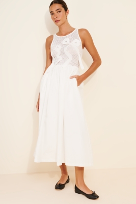 Denver Mixed Media Midi Dress