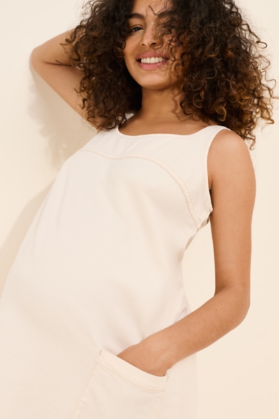 hatch denim dress HATCH The Kiley Denim Mini Dress in Vintage Dream Blue