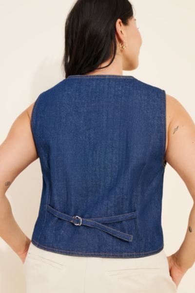 Embroidered Denim Vest | Nuuly