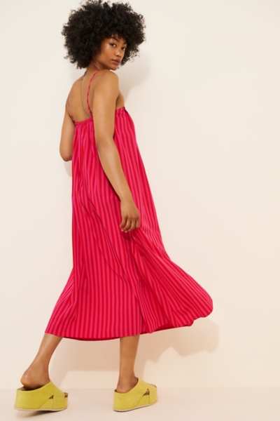 madewell striped midi dress Pleated Midi Dress