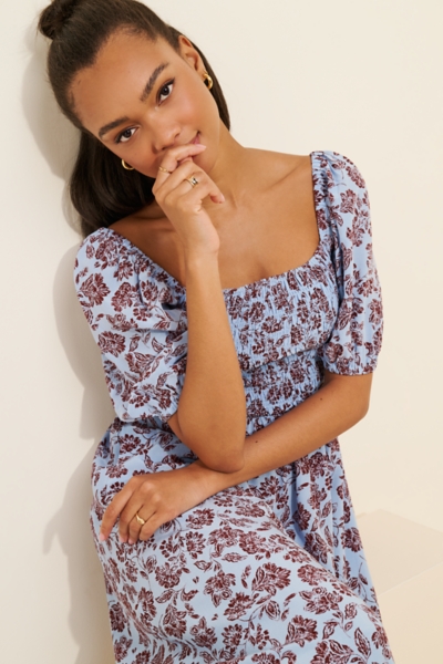 Smocked Short Sleeve Midi Dress | Nuuly